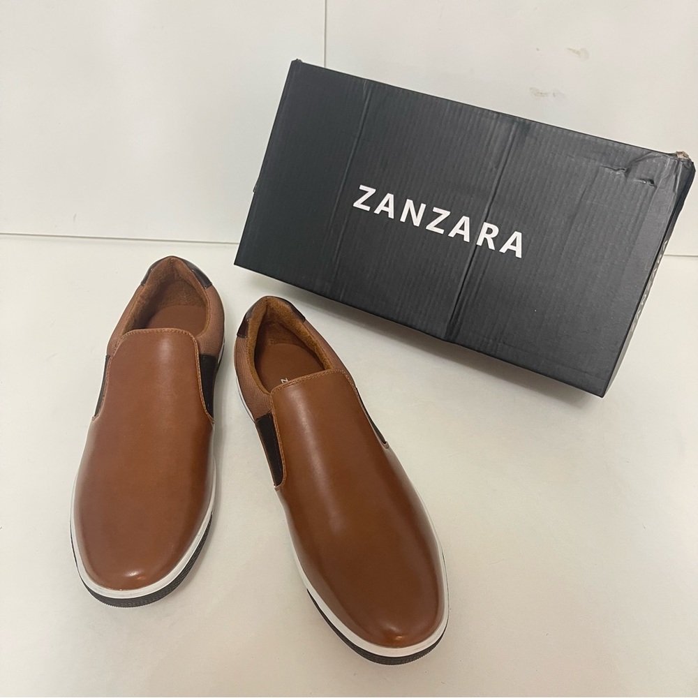 Zanzara Cognac Brown  Mens Lucky Slip-On Sneaker NIB - Reemoly - Duplicate